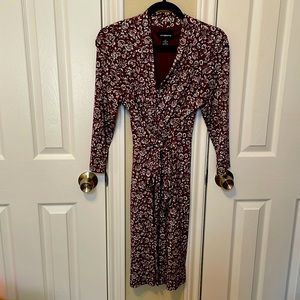 Liz Claiborne size large maroon and white flowers. Wrap dress